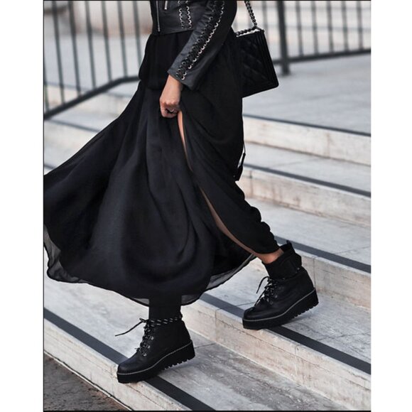 Stuart Weitzman Attackit Bootie Black Leather Hiker Boot Women's Size 6 - Picture 15 of 16